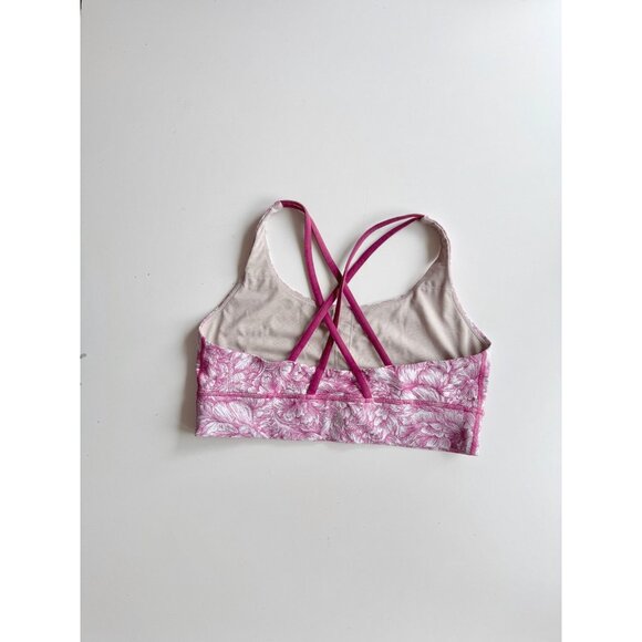 LULULEMON Energy Floral Bloom White Star Ruby Long Line Sports Bra, Size 12 - Picture 9 of 16